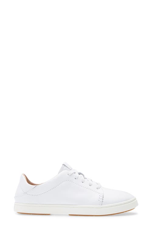 Olukai Women's Pehuea Li Ili Sneaker In White Leather In White/white Leather