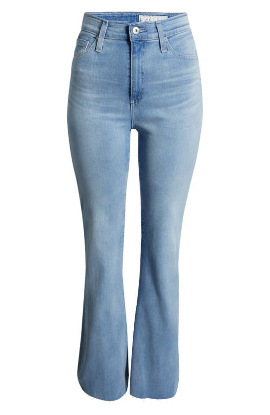Shop Ag Madi High Waist Raw Hem Flare Jeans In 24 Years Looking Glass