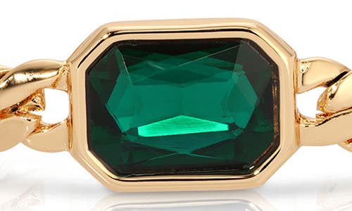 Ettika Deco Crystal Statement Cuban Chain Bracelet In Green