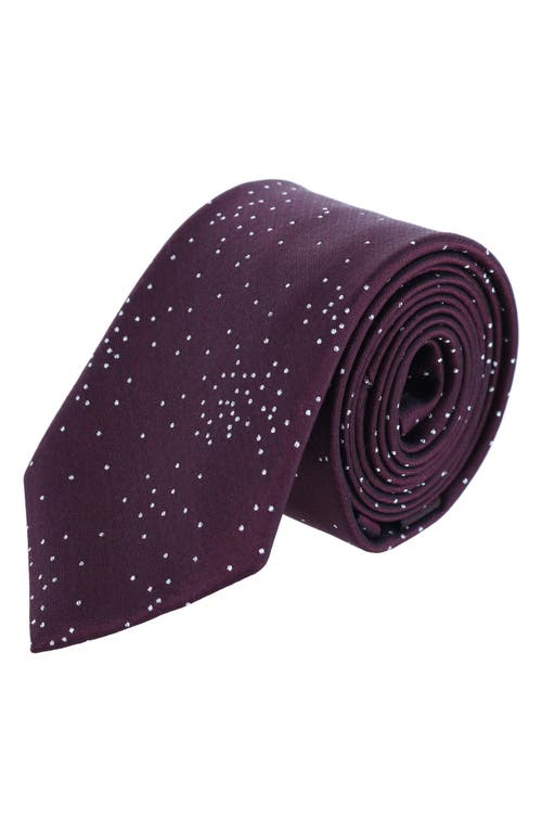 Dot Pattern Silk Blend Tie in Purple