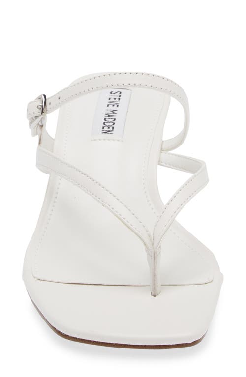 Steve Madden Jessa Kitten Heel Flip Flop In White Leather