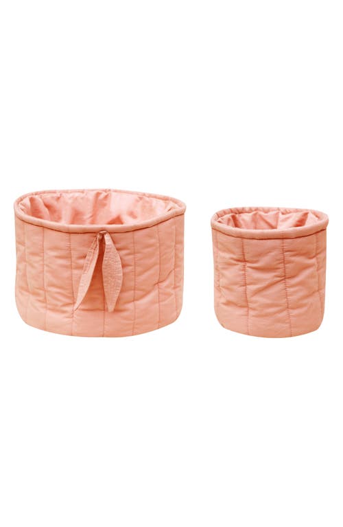 Lorena Canals Set of 2 Quilted Cotton Baskets in Vintage Coral at Nordstrom