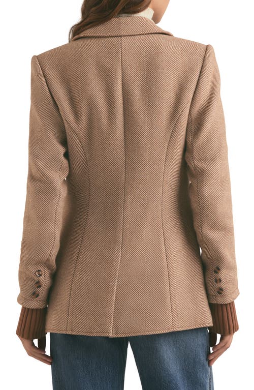 Shop Favorite Daughter The City Layered Blazer In Cognac Herringbone