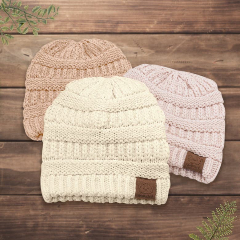 Keababies 3-pack Warmzy Baby Beanies In Pale