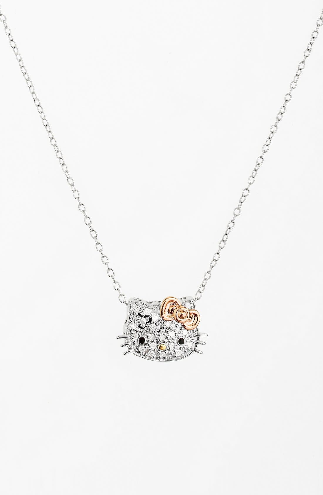 Hello Kitty® Pavé Diamond Pendant Necklace (Nordstrom Exclusive