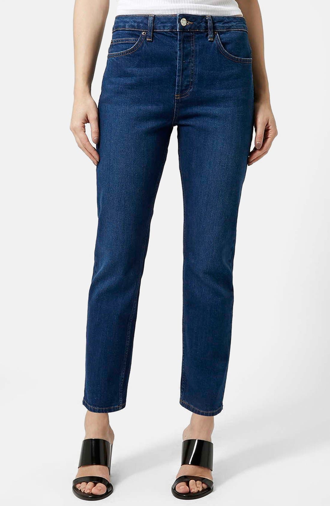 Topshop Moto Indigo Girlfriend Jeans 