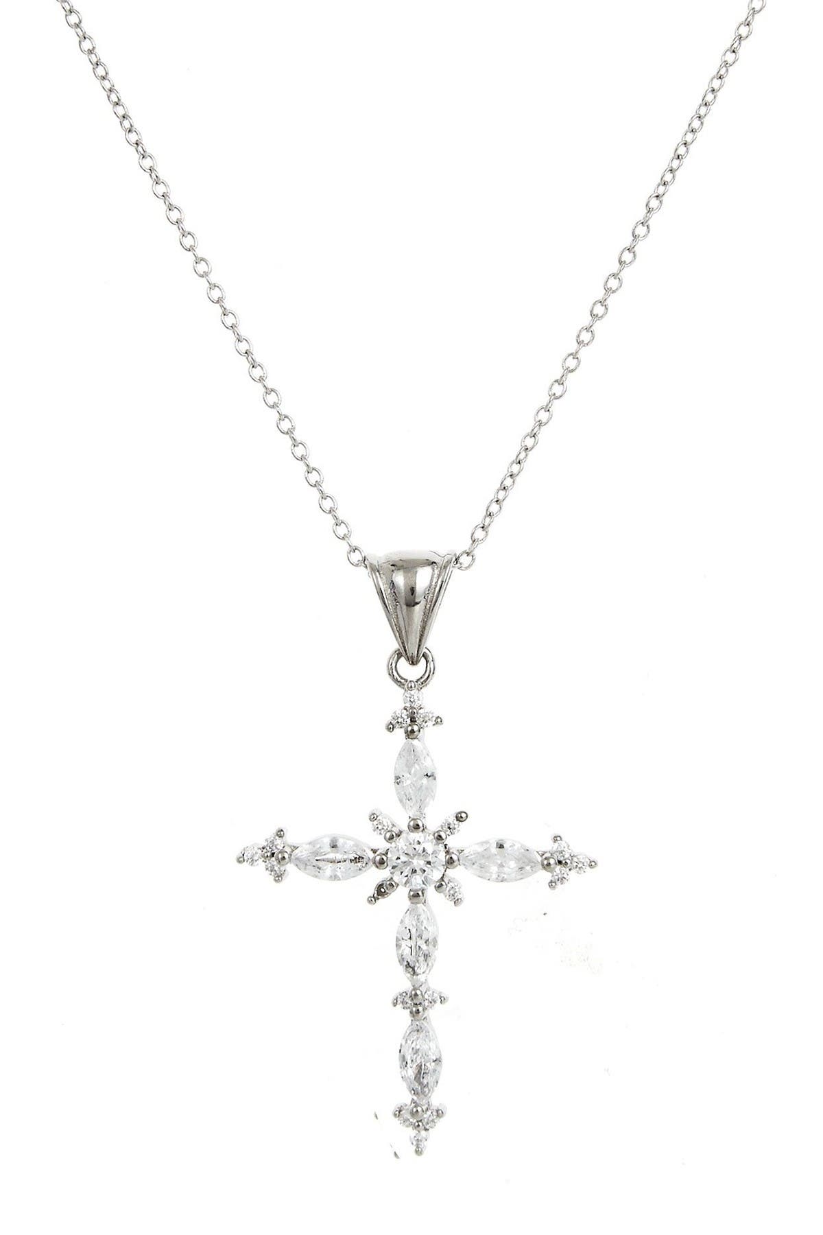 sterling silver cz cross pendant