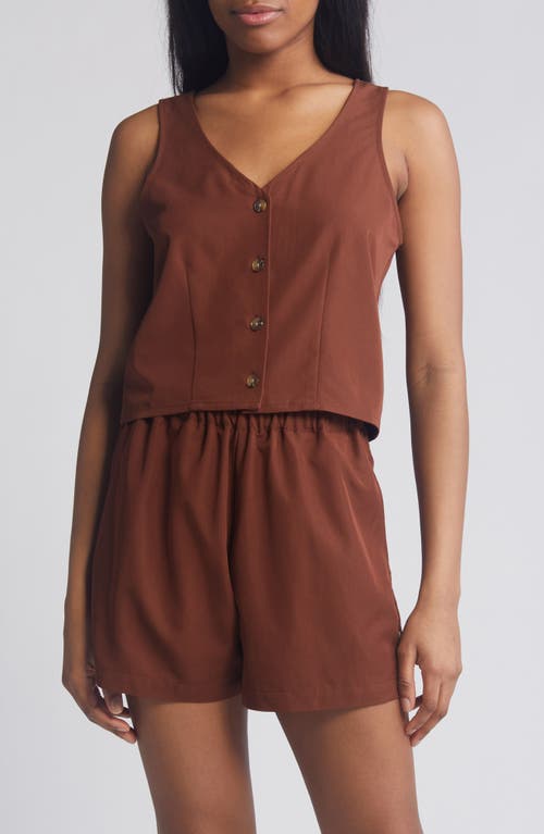 Brixton Polanco Crop Vest Sepia at Nordstrom,