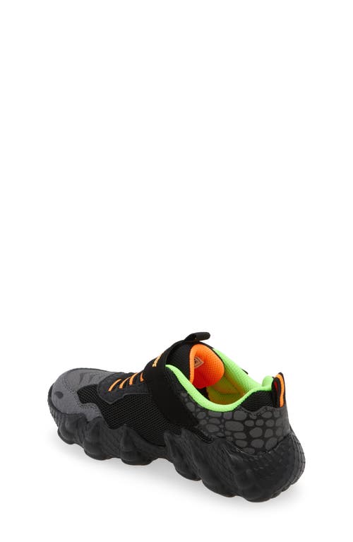 Skechers Kids' Skech-o-saurus Light-up Sneaker In Black/ Lime