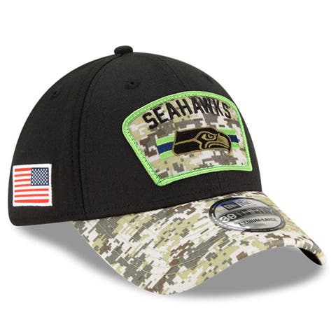 Men's New Era Black Seattle Seahawks Amoeba Camo 59FIFTY Fitted Hat