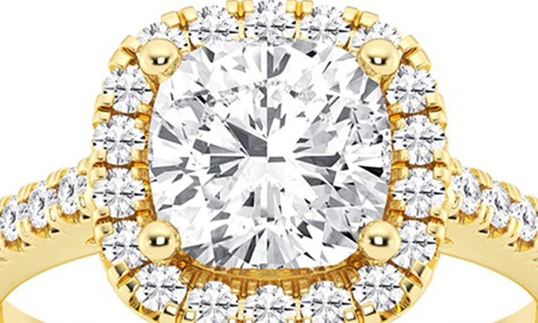Badgley Mischka 14k Gold Cushion Cut Lab Created Diamond Halo Ring In Yellow