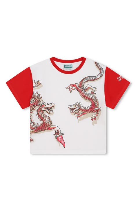 Kids' Colorblock Logo Dragon Print T-Shirt (Little Kid & Big Kid)
