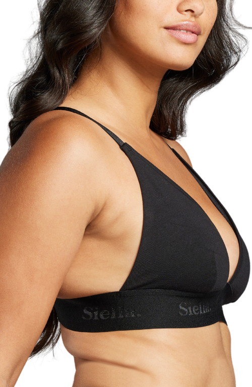 Siella Organic Cotton Triangle Bra In Black