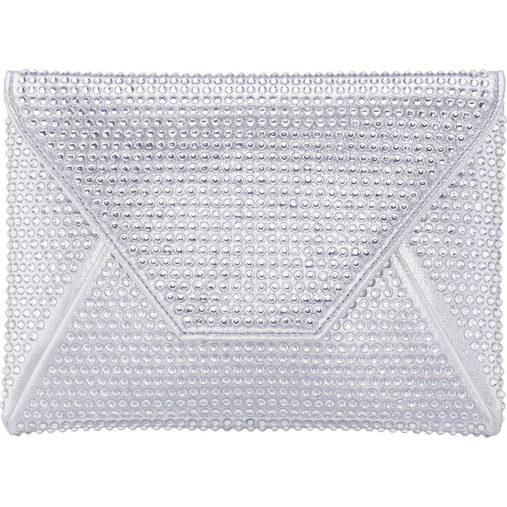 Shop Nina Lorna Embellished Envelope Clutch In Silver