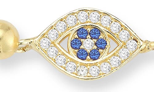 Chloe & Madison Chloe And Madison Cz Eye Stretch Bead Bracelet In Gold