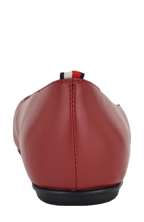 Tommy Hilfiger Bekim Cap Toe Flat In Dark Red