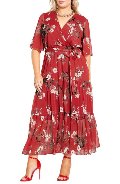 Red wrap dress store nordstrom