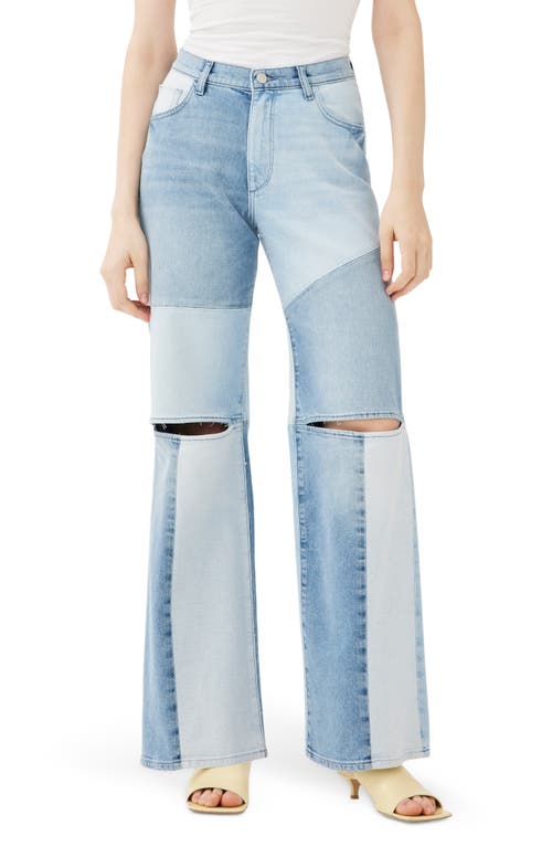 DL1961 x KSENIASCHNAIDER Zoie High Waist Wide Leg Jeans in Patchwork at Nordstrom, Size 30