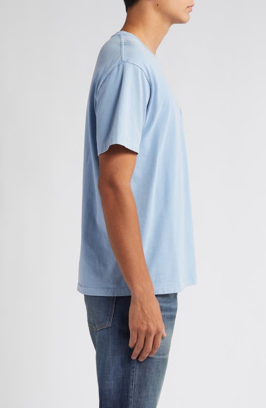 Shop Frame Vintage Wash Pocket T-shirt In Vintage Light Blue