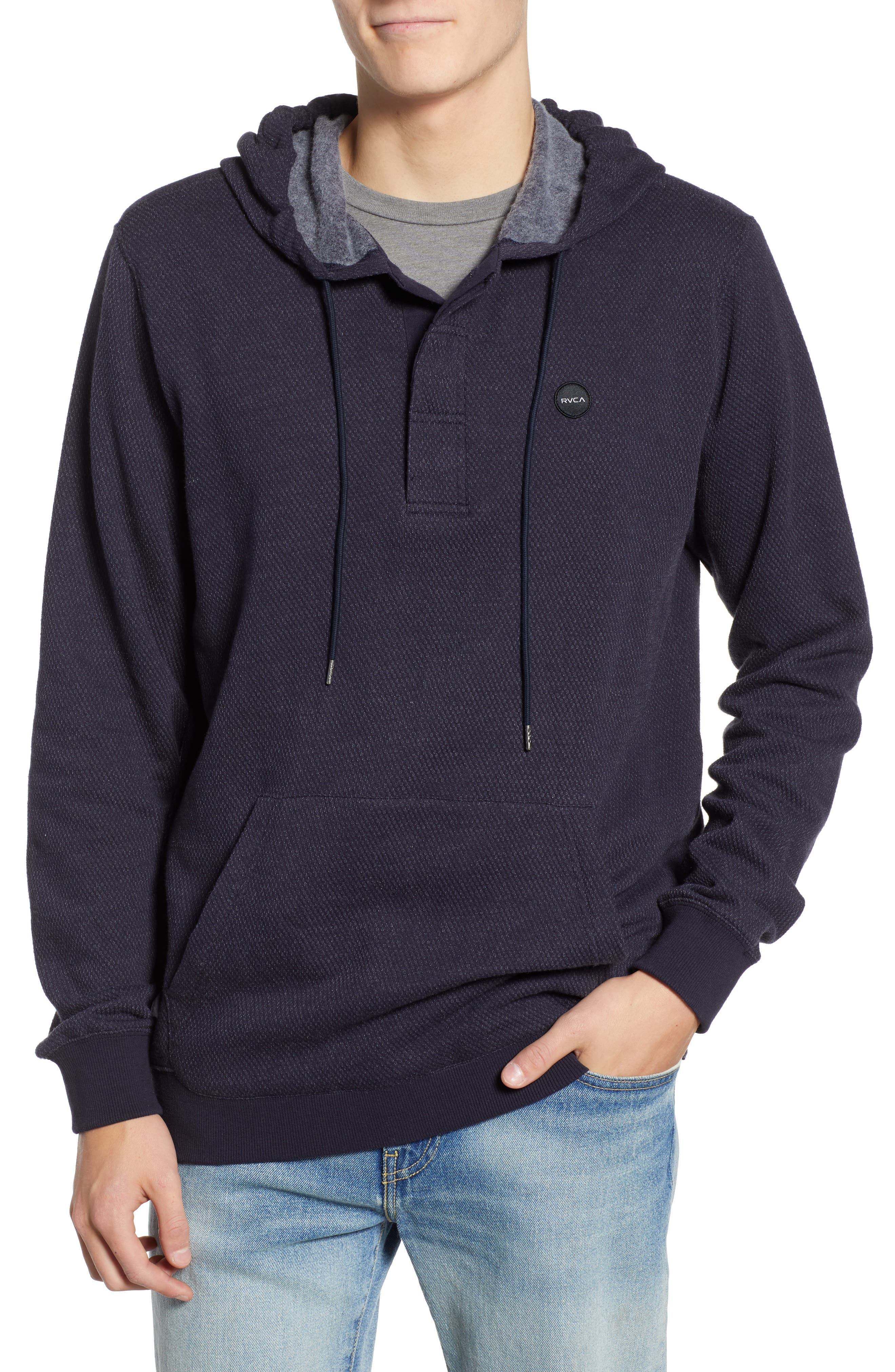 RVCA Mens Lupo Pullover Hooded Fleece Sweatshirt