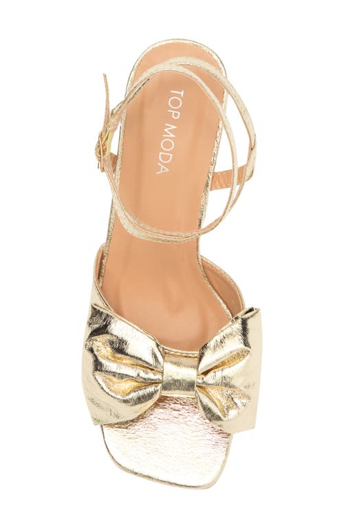 Top Guy Shoes Prairie Block Heel Sandal In Gold Metallic