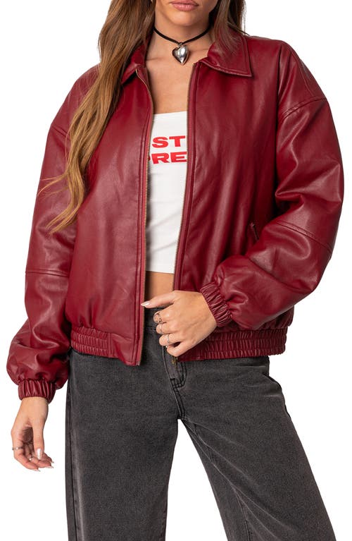 EDIKTED Halley Faux Leather Jacket Bordu at Nordstrom,