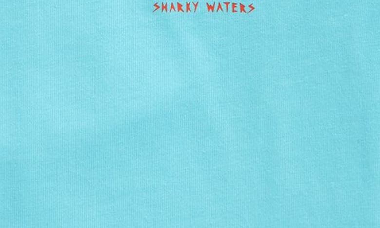 Shop Boardies Kids' Sharky Waters Organic Cotton Graphic T-shirt In Blue
