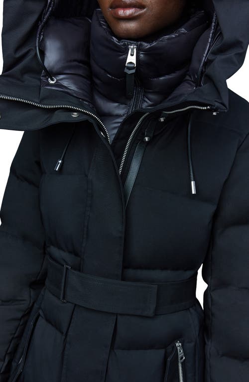 Shop Mackage Shyla 800 Fill Power Down Coat With Removable Quilted Bib In Black