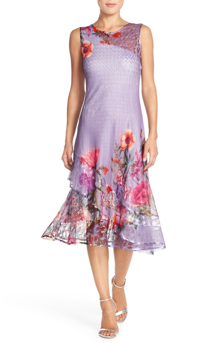 Komarov Floral Chiffon A-Line Dress (Regular & Petite) | Nordstrom