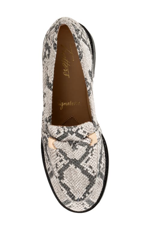 Trotters Femi Loafer In Black/white Snake Embossed