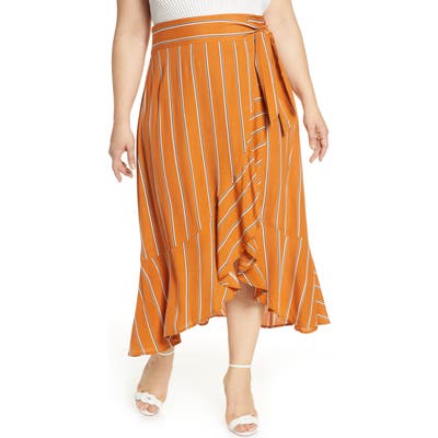 Plus Size Leith Flowy Wrap Midi Skirt