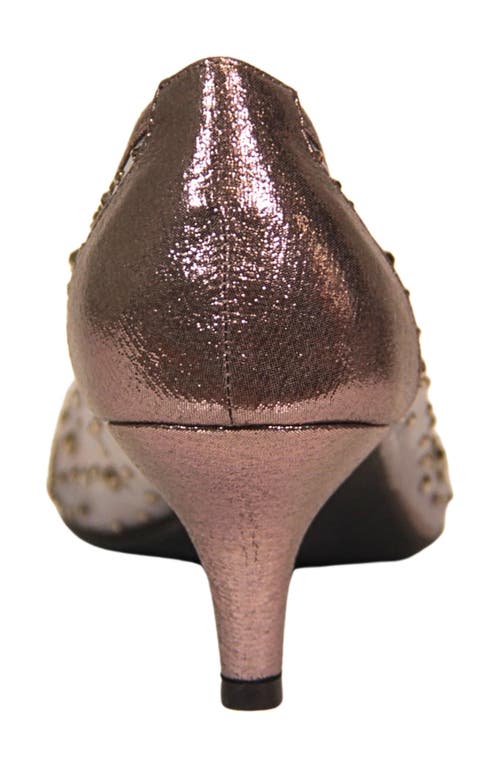 Lady Couture Rhinestone Kitten Heel Pump In Pewter