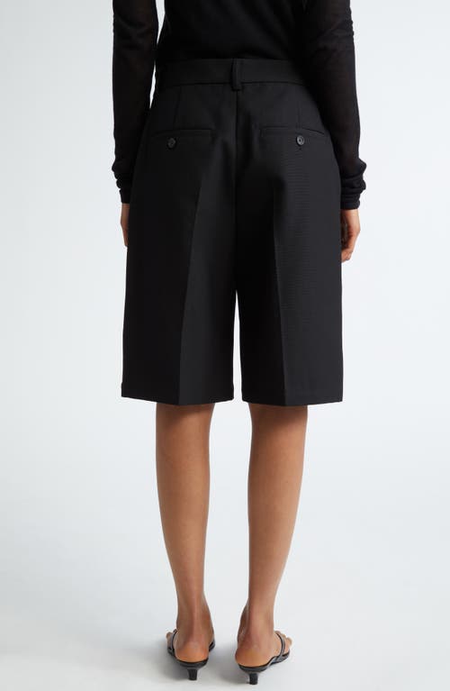 Shop Totême Toteme Tailored Straight Leg Bermuda Shorts In Black