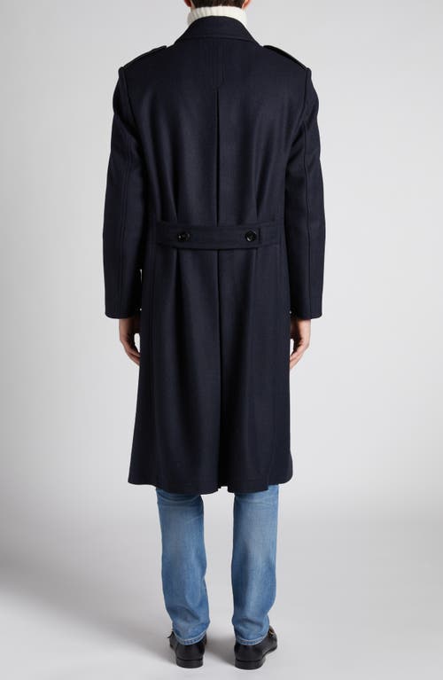 Tom Ford Officer Wool Herringbone Coat In Combo Black/blue