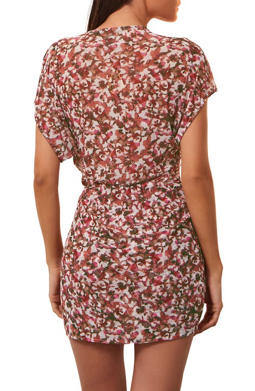 Vix Swimwear Naia Emily Cover-up Wrap Dress In Burgundy Multi