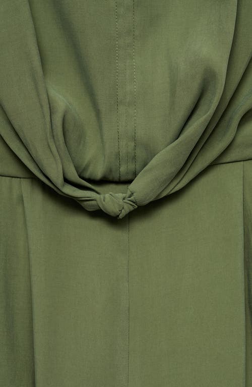 Mango Knotted Modal Jumpsuit Forest Green In Forest Green