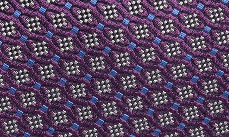 Shop Canali Neat Silk Tie In Purple