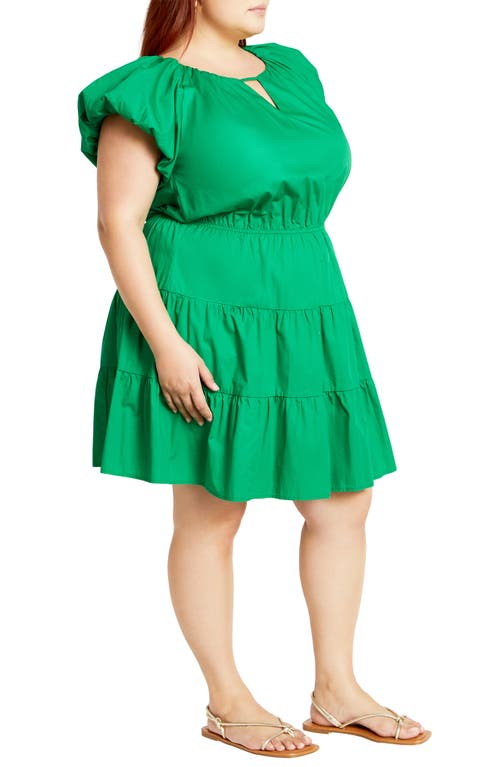 City Chic Alina Fit & Flare Minidress In Bright Green