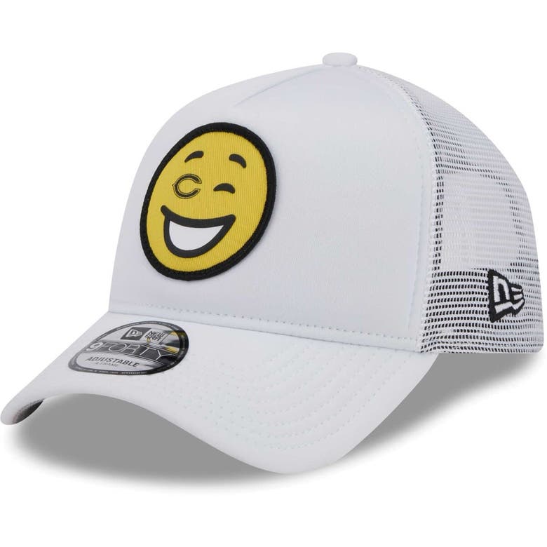 New Era White Chicago Bears Happy A-frame Trucker 9forty Snapback Hat