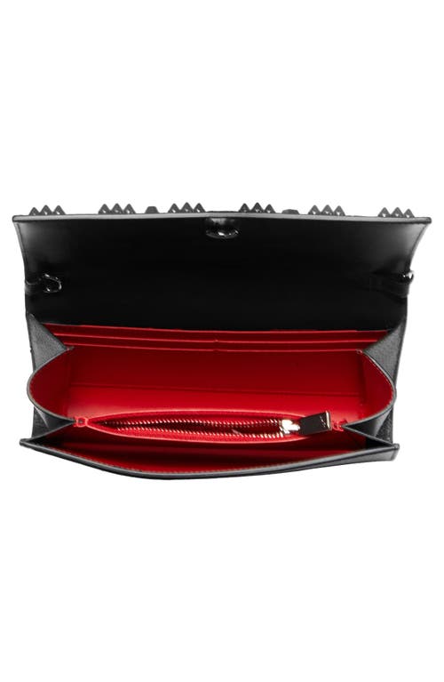 Christian Louboutin Paloma Wallet On Chain In Leather With Loubinthesky Spikes In Cm53 Black/black