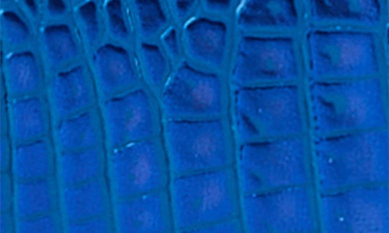 Shop Brahmin Lennon Croc Embossed Leather Card Case In Cobalt Potion