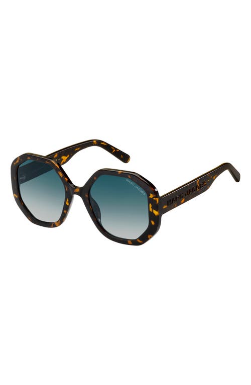 Shop Marc Jacobs 53mm Gradient Round Sunglasses In Havana/blue Shaded