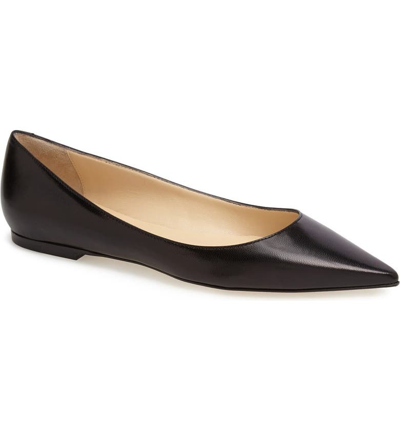 Jimmy Choo 'Alina' Pointy Toe Leather Flat (Women) | Nordstrom