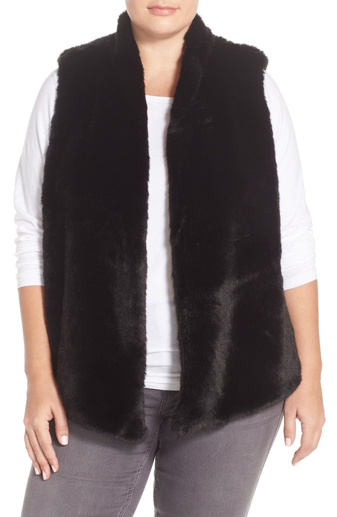 Tart 'kya' Faux Fur Vest In Black