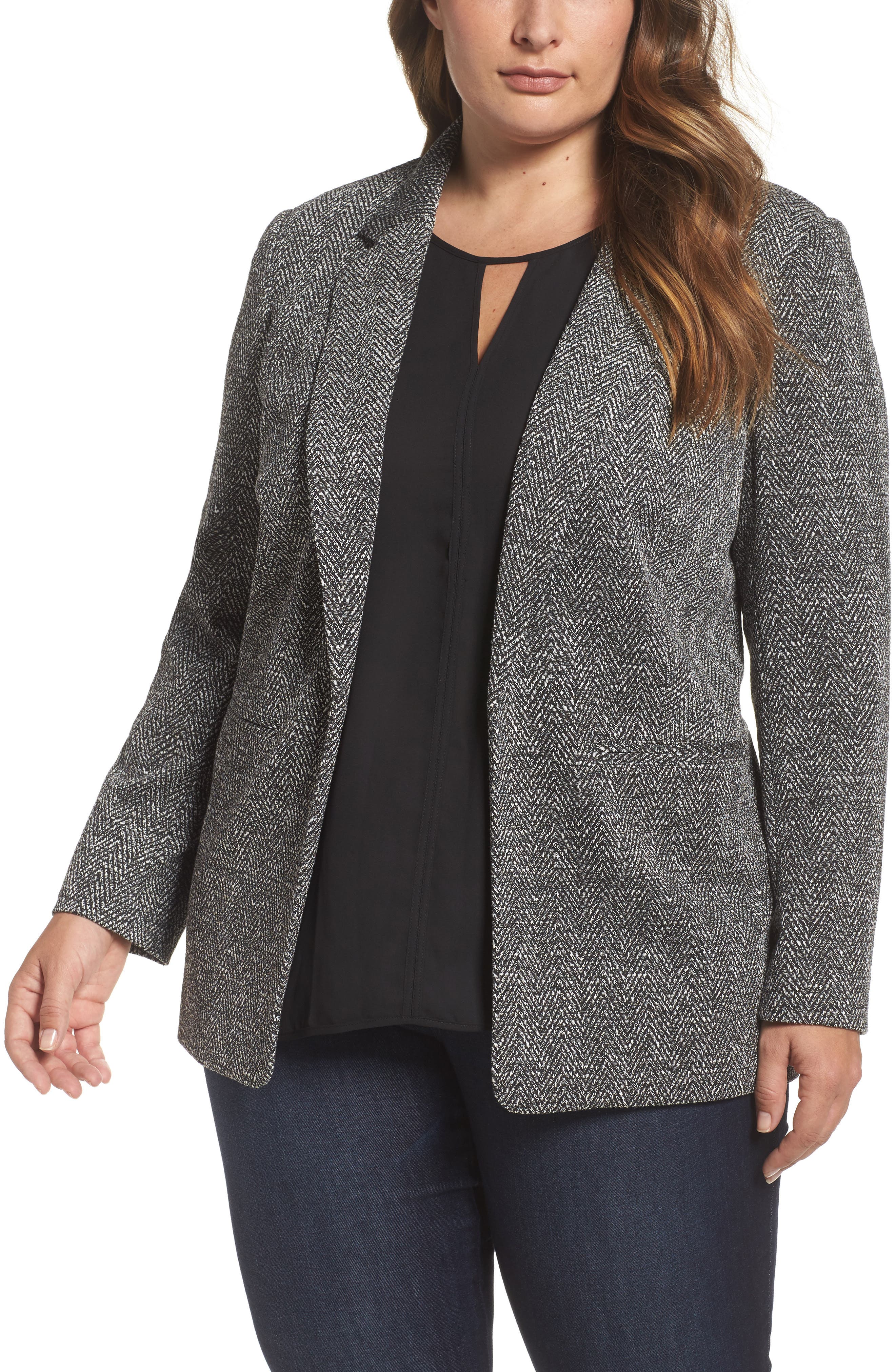 vince camuto herringbone open cardigan