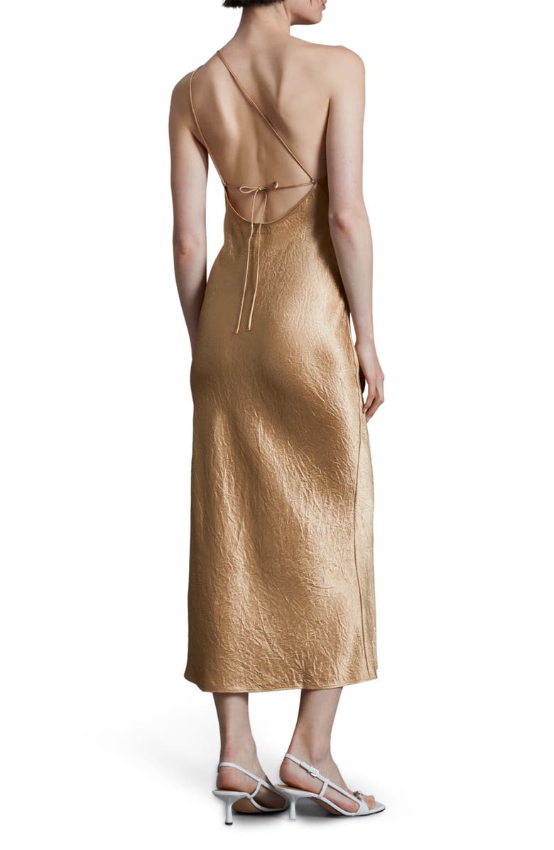 & Other Stories One-Shoulder Satin Slipdress, Alternate, color, Beige