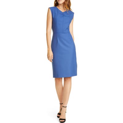 Tailored By Rebecca Taylor Gabardine Sheath Dress, Blue
