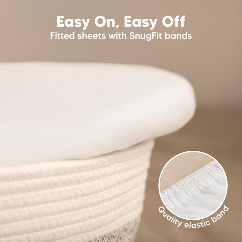 Keababies 2-pack Isla Fitted Bassinet Sheets In Soft White