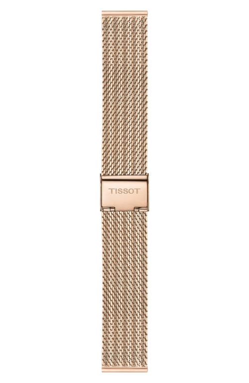 Tissot Women's Swiss Chronograph Pr 100 Sport Chic T-classic Rose Gold-tone Stainless Steel Mesh Bracelet W In Rose Gold/silver/rose Gold