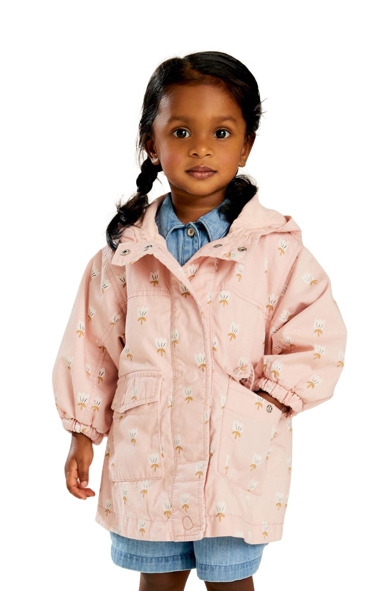 Chloé Kids eyelet-detail hooded jacket - Pink